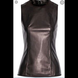 The Row Linuk leather paneled top